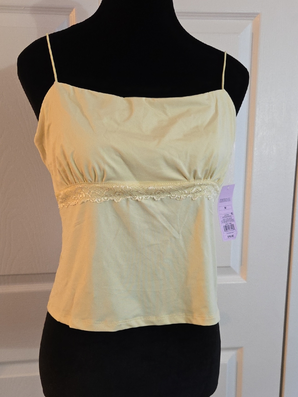 wild fable Lemon Lace-Trim Spaghetti Strap Camisole